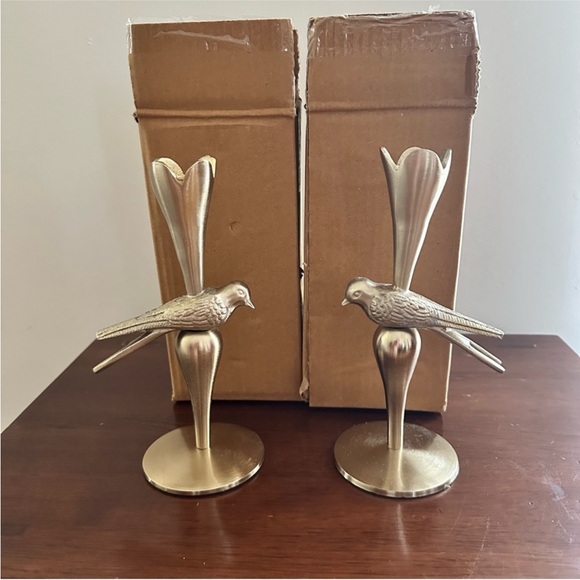 Anthropologie Marizia Sparrow Candle Holders SET OF TWO - Picture 6 of 7